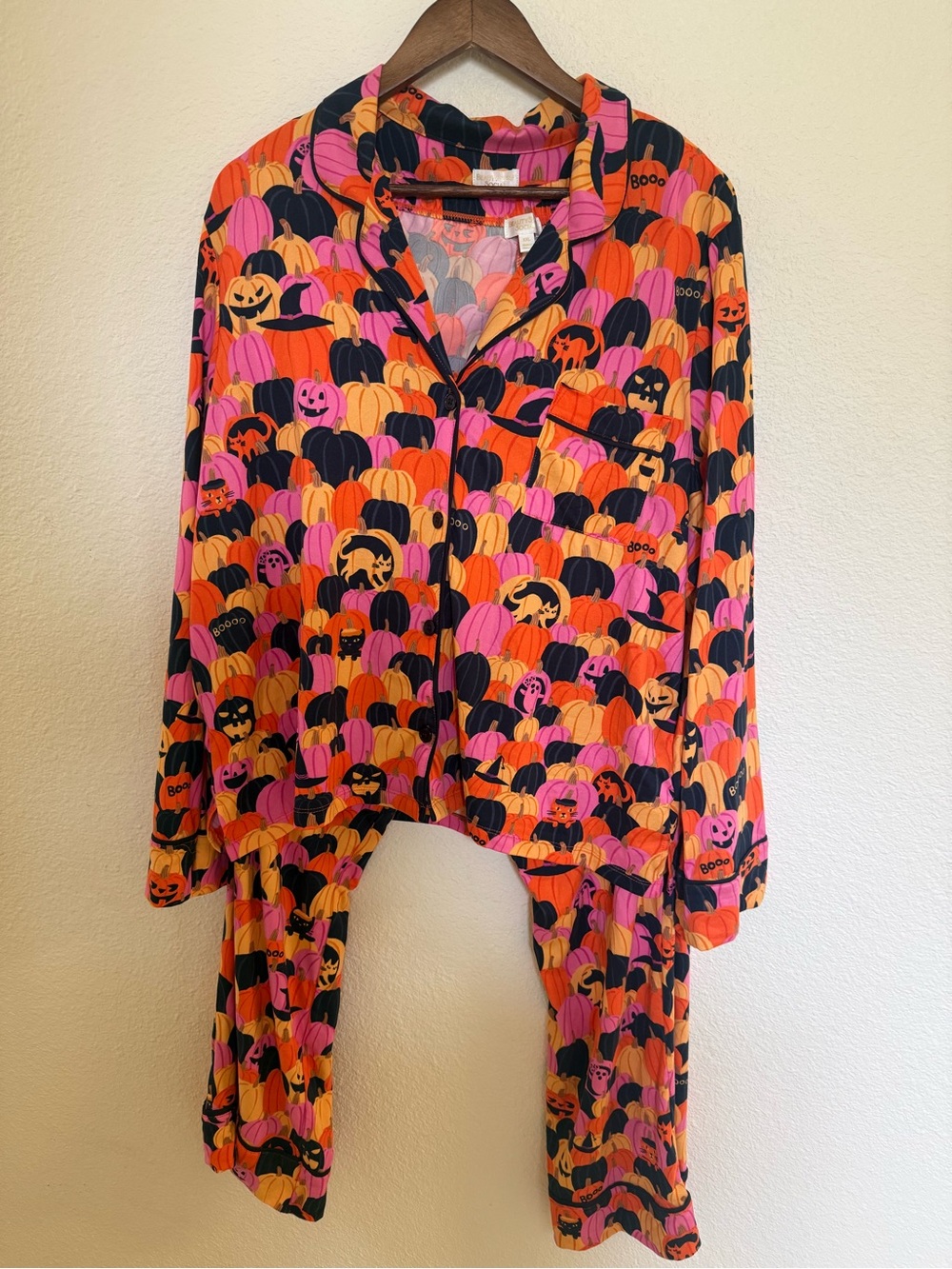 Halloween Pumpkin Pajama Costume Set - Orange, Pink, Black